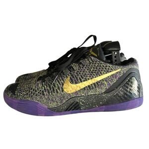 Men's Nike Kobe 9 Elite Low 677992-998 Flyknit Basketball Shoes Size 8.5 Black